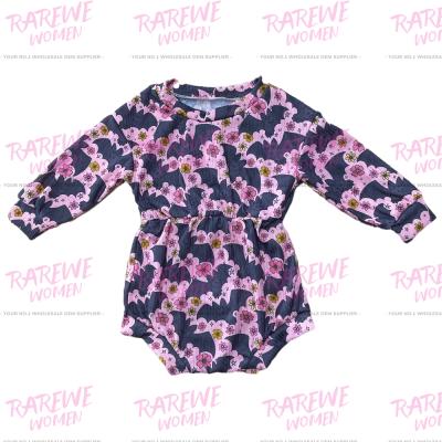 China Wholesale QUICK DRY Baby Toddler Ribbed Halloween Bat Print Sweater Romper Kids Jumpsuit OEM for sale