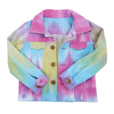 China 2019 Viable Single Breasted Lightweight Coat Tie Dye Cowboy Women Jeans Jacket for sale