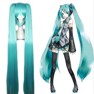 China Wholesale Water Wave Mcoser Synthetic Wigs Silky Straight Miku Cosplay Wigs Long For Halloween Parties for sale