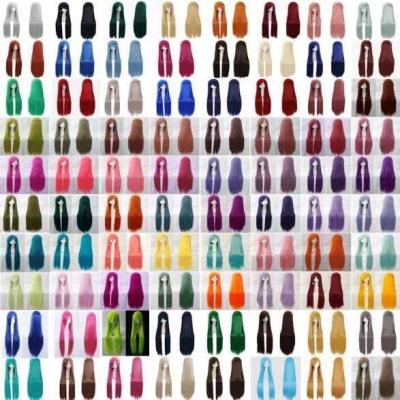 China Wholesale Mcoser Halloween Wig 100cm Long Straight Heat Resistant Synthetic Cosplay Wig With 80 Colors Available for sale