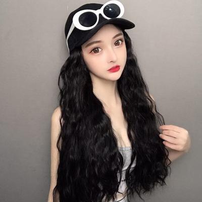 China Newcomer Baseball Cap Curly Wig Long Curly Wig Outdoor Travel, Ponytail Cap Wigs With Cap For Women for sale