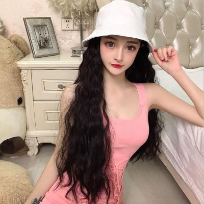 China Outdoor Curl Newcomer Baseball Curl Wig Long Cap Libertine Curly Wig, Ponytail Cap Wigs With Cap For Women for sale