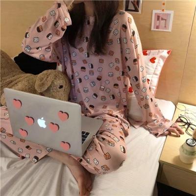 China Chinese New Nightgown Set Cute High Quality QUICK DRY Wholesale One Set Long Sleeve Women Pajamas Sleepwear for sale