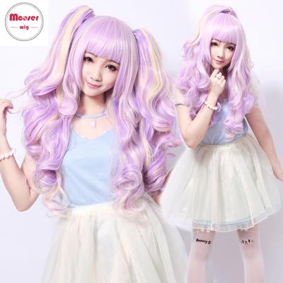 China Mcoser Long Wavy Drawstring Ponytail Braids Long Wavy Curly Anime Synthetic Women's Wigs For Party Lolita Hair Wig for sale