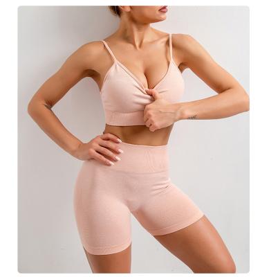 China Women's QUICK DRY Leisure TOB Suit Summer Training Seamless Knitted Suit AM628 for sale