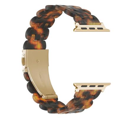 China Fashionable Multicolor Resin Iwatch Strap For Apple Watch 38/40/41/42/44/45mm iwatch Strap Light Resin Strap Ready To Ship for sale