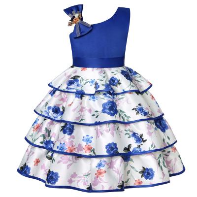 China 2022 newest Anti-wrinkle summer hot sale pattern design formal dress western flower pattern kids kids girls dresses kids girls for sale