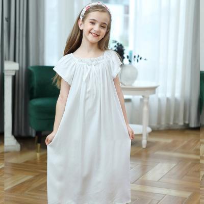 China Washable New Puff Sleeve Hand-embroidered Kids Short Sleeve Pajamas for sale