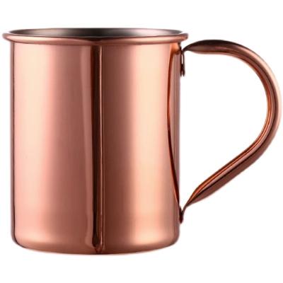 China Vintage Cocktail Glass Promotion Moscow Stainless Steel Mug With Handle Rose Gold Beer Cocktail Cup Copper Mug Cup For Bar Party Friend Party for sale