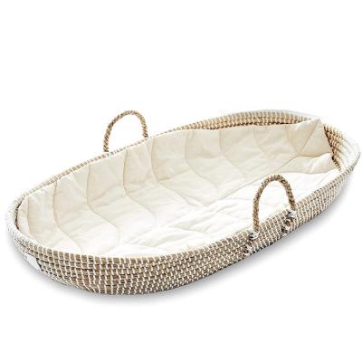 China Waterproof Babies Changing Mose Mat Handmade Table Baskets Hutch Protector Basket Materials Eco-friendly Baby Plant Plankton for sale