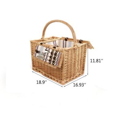 China Sustainable Handwoven Willow Storage Picnic Basket Set for sale