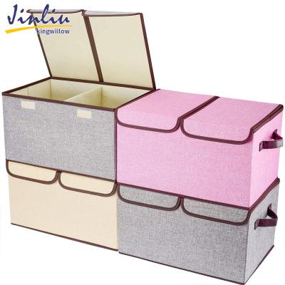 China Jinliu Fabric Household Storage Basket Viable Wholesale Foldable Sundrise Matching Home Organizer Other Storage Basket for sale