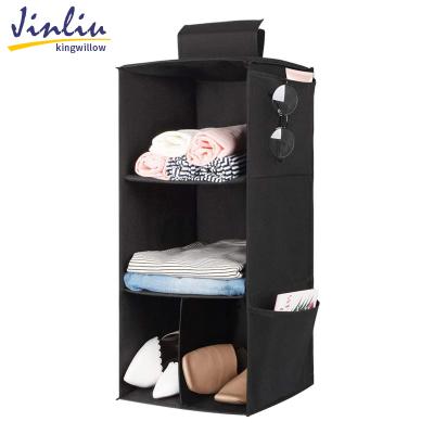 China Jinliu Viable 3-Layer Tissue Closet Foldable Storage Basket for sale