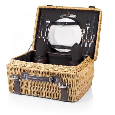 China China Sustainable Factory Woven Wicker Picnic Basket Set For 2 for sale