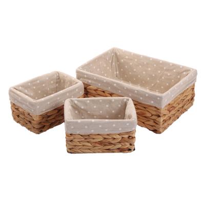 China Hot Sale Woven Water Hyacinth Baskets Weave Seagrass Storage Box Sustainable Custom Customized for sale