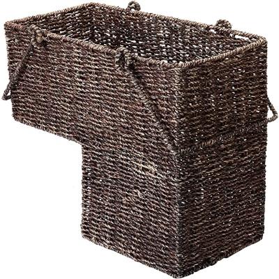 China Jinliu New Fashion Sustainable Plant Plankton Natural Material Stair Climbing Stair Basket With Handles for sale