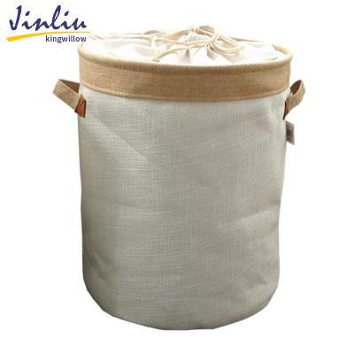 China Jinliu Sustainable Fabric Wholesale Laundry Basket With Drawstring for sale