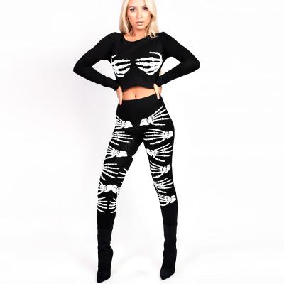 China 2021 New Fashion Women Julymoda Halloween Party Two Piece Set Costume Slim Fit Creepy QUICK DRY Costume for sale