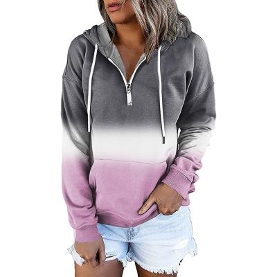 China Latest Design Viable Women's Hoodies 2021 Autumn Long-Sleeved Tops Printed Two Color Hoodies for sale