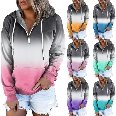 China 2021 Latest Design Viable Women's Hoodies Autumn Long-Sleeved Tops Printed Two Color Hoodies for sale