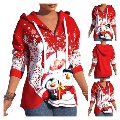 China Sustainable Autumn Ladies New Year Christmas Wear Makeup Plus Size Sweatshirts Women Hoodies for sale