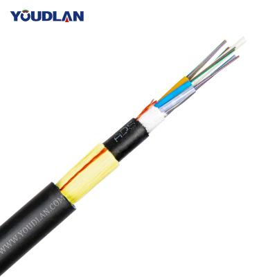 China ADSS 24 core 48 100m 120m 4km per reel span aerial fiber optic cable price per meter ADSS-24B1 for sale