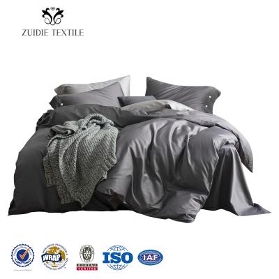 China Manufacturer Luxury Disposable Plain Satin 60s Gray Home Textile Bedding Set for sale