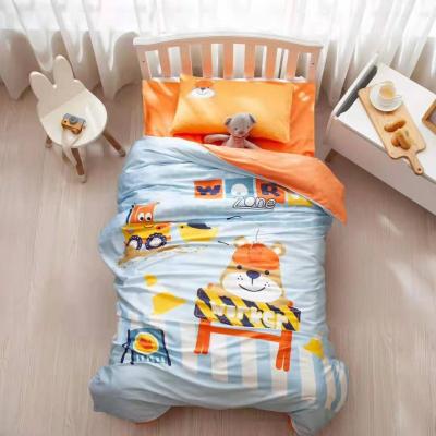 China Wholesale Anti-static Cute Animal Pattern King Size Cotton Cartoon Baby Bedding Set With Sheets Pillowcase for sale