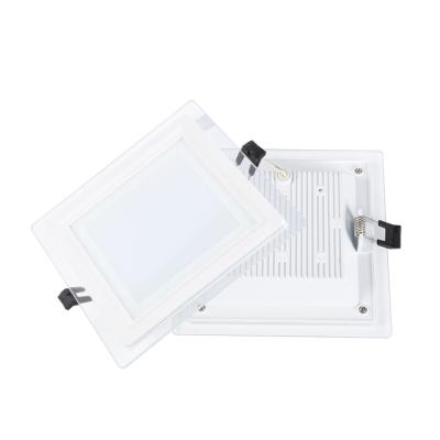 China Hot Selling Lights 2021 Indoor Ceiling Light 6w/9w/18w/24w SMD Indoor Adjustable Square Lights Glass Panel Light for sale