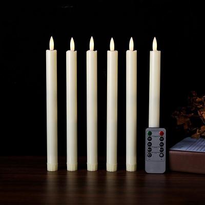 China Long LED Weddings Plastic Candlestick Pack of 6 Flameless Led Candles with Remote Control Key 10 Flameless Battery Operated Candles for sale