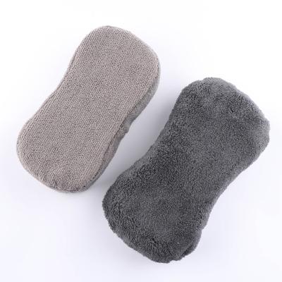 China Hot Sale Eco-friendly Gray Polyester and Brocade Terry Towel Car Wash Station Brushes for sale