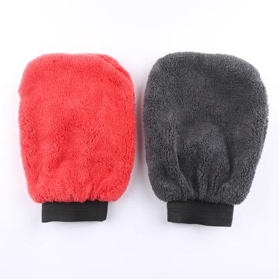 China Large Promotional Double Sidecar Fiber Washing Tools Microfiber Car Cleaning Mitt Eco-friendly for sale