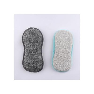 China Sustainable Double Sided Microfiber Collar Fleece Sponge Cleaner For Kitchen Pan Interior Car for sale