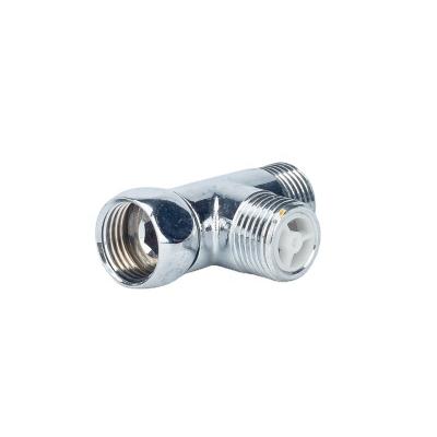 China Durable High Pressure Bathroom Chrome Plated Brass Tee Accessories 3 Ways Pipe Fittings Equal for sale