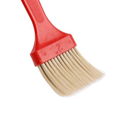 China Custom Painting Brush Barbeque Brush Chemical Fiber Paintbrush With Red Plastic Handle for sale