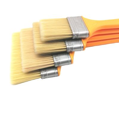 China Flat Yellow Nylon Plastic Handle Paint Brushes for sale