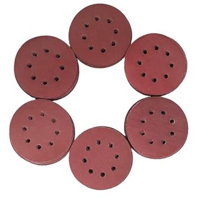 China 125mm Wooden Red Round Grinding and Polishing Sandpaper for Car Polishing with Red Sandpaper Sanding Discs for Polishing for sale