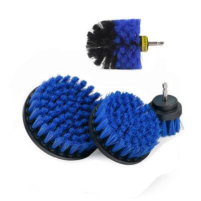 China Sustainable Blue Nylon Color Drill Cleaning Brush Drill Brush For Bathroom for sale