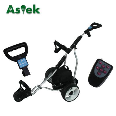 China 4 Wheel Trolley Golf 12V DC Remote Control Golf Trolley With Big Support Wheel for sale