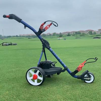 China Buggy Push Golf Cart Electric Golf Cart With Lithium Battery 12V Lead Acid Battery Blue Color 20kg for sale