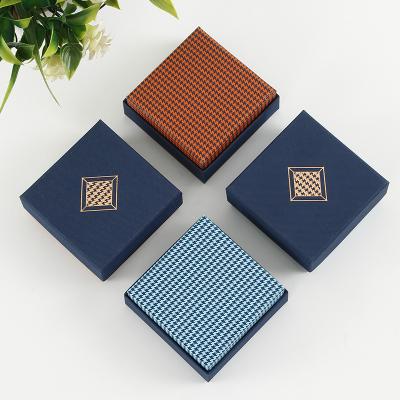 China Recyclable Dark Blue Custom Packaging Small Box Paper Engagement Ring Jewelry Packaging Box for sale