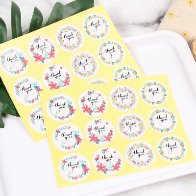 China 12pcs/sheet Decorative Sticker Packaging Label Seal Sticker Thank You Decorative Gift Wrapping Stickers for sale