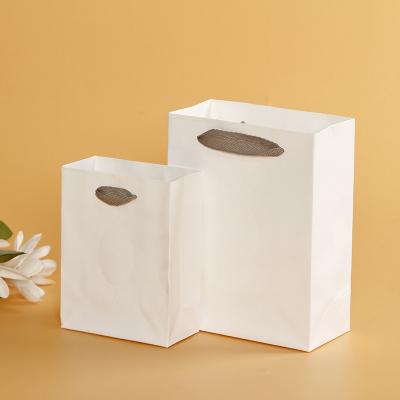 China Recyclable Packaging Shopping Small Gift Tote Bags Paper White Paper Bags For Jewelry Cosmetic Apparel for sale