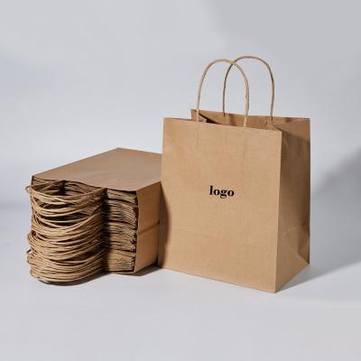 China Recyclable Kraft Paper Bag Custom Printed Logo Multi-size Clothing Accessories Packaging Portable Paper Bags for sale