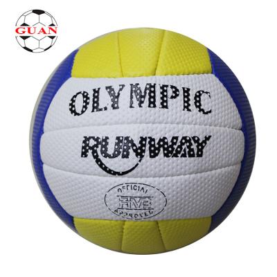 China PHYSICAL TRAINING/PROMOTION High Quality Hand Stitched Volleyball Size 5 Grain/PU/PVC Leather for sale