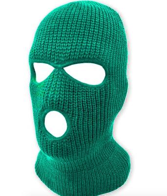 China Custom 3 Hole COMMON Ski Mask Warmer Full Face Mask Knitted Balaclava Winter Beanie Hats Private Label Outdoors Mens Hat Cap for sale