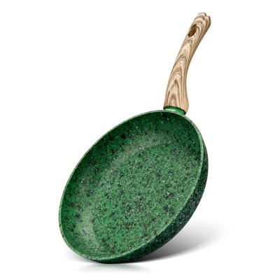 China Minimalist FISSMAN Frying Pan Malachite 26X5.2 cm aluminum with induction non-stick coating bottom for sale