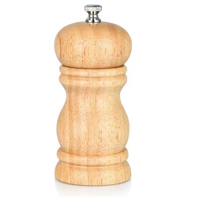 China Fissman High Quality Viable Style 4 Inch New Style Salt Pepper Grinder Manual Wooden Pepper Grinder for sale