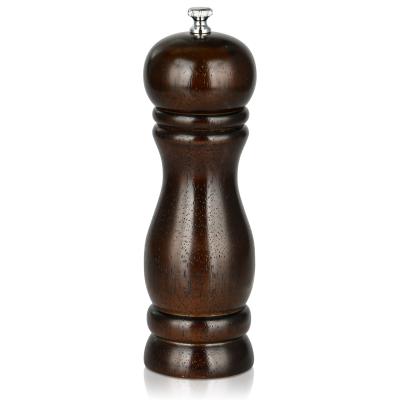 China Fissman 6 Inch Spice Salt Pepper Mill Viable Stylish Rubber Wooden Kitchen Manual Pepper Mill for sale