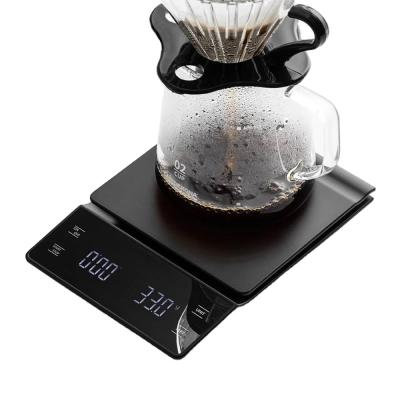 China Weight Measuring LED Display Electronic Kitchen Scale Household Scale Coffee Digital Weight Scale with Timer 3KG for sale